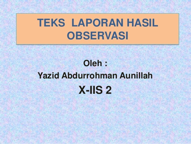 Ppt Hasil Observasi