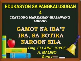 Gng. ELLAINE JOYCE
A. MALIGO
Guro I
 