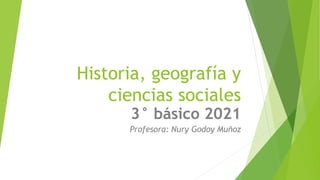 Historia, geografía y
ciencias sociales
3° básico 2021
Profesora: Nury Godoy Muñoz
 