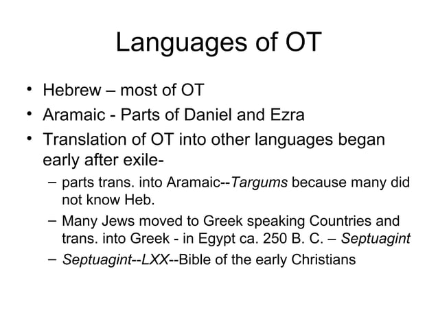 Ppt History Of Old Testament PPT