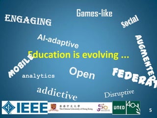 5
Education is evolving ...
Games-like
analytics
 