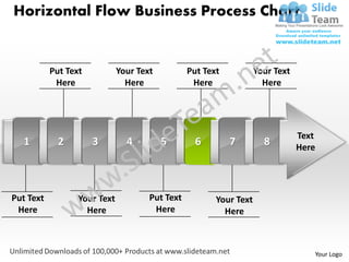 Ppt horizontal flow business pre process chart power point templates | PDF