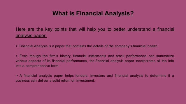 How to write financial analysis paper