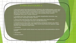 TANDA DAN GEJELA
1.Nyeri berat seperti kram pada ekstremitas disebabkan oleh ketidakmampuan system arteri
mencukupi kebutuan aliran darah kejaringan saat menghadapi peningkatan kebutuhan akan
nutrisi. Karena jaringan dipaksa menyelesaikan siklus energy tanpa nutrisi, maka akan
dihasilkan metabolit otot dan asam laktat. Nyeri akan dirasakan ketika metabolit
mengganggu ujung syaraf jaringan sekitarnya.
2. Perubahan kulit Aliran darah yang tidak memadai mengakibatkan ekstremitas yang
dingin dan pucat, kekurangan oksigen, sianosis.
3. Denyut nadi lemah Penyakit arteri oklusif mengganggu aliran darah dan dapat
menurunkan atau menghilangkan denyutan nadi pada ekstremitas.
4. EdemaPenurunan aliran darah vena mengakibatkan peningkatan tekanan vena, diikuti
peningkatan tekanan hidrostatik perifer, filtrasi bersih cairan keluar dari kapilerke rongga
intertisial, dan selanjutnya terjadi edema
5. Kelemahan
6.Gangguan akan terjadi setelah iskemia berat yang lama dan menunjukanadanya nekrosis
jaringan.
7. Kesemutan
8. Disfun si Ereksi
 