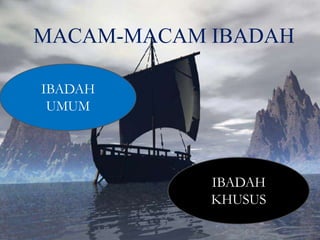 MACAM-MACAM IBADAH
IBADAH
UMUM
IBADAH
KHUSUS
 