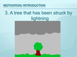 MOTIVATION/INTRODUCTION

3. A tree that has been struck by
lightning

 