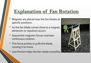Innovative Fan Rotation Using Magnetic Forces Without Electricity | PDF