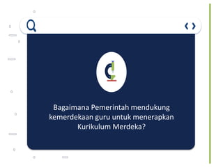 Bagaimana Pemerintah mendukung
kemerdekaan guru untuk menerapkan
Kurikulum Merdeka?
 