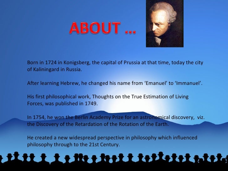 immanuel kant an 18th century western philosopher immanuel kant major works
