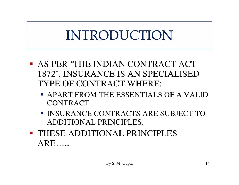 Basics of �Indian Contract Act, 1872 &amp; �Principles Of