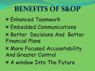 ¤ Enhanced Teamwork
¤ Embedded Communications
¤ Better Decisions And Better
Financial Plans
¤ More Focused Accountability
And Greater Control
¤ A window Into The Future
 