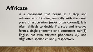 Affricatives Examples PPT in Speech and Oral Communication.pptx