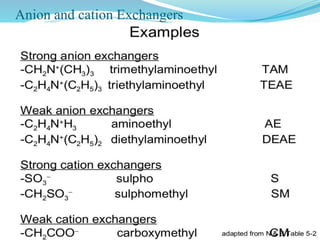 Anion and cation Exchangers
 