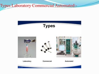 Types Laboratory Commercial Automated:-
 