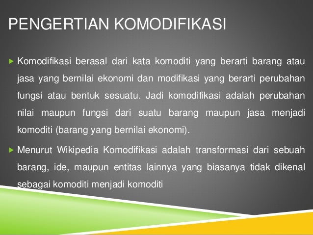 Ilmu Sosial Budaya Dasar - Komodifikasi Budaya Bali