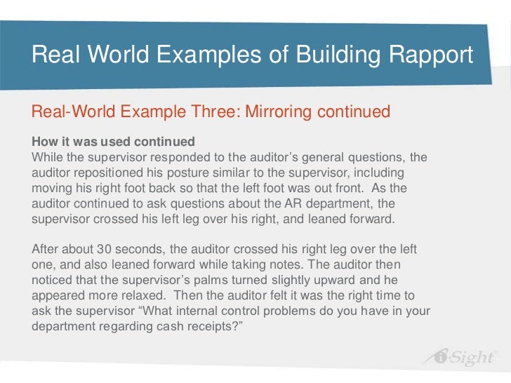 Investigation Interviews: Building Rapport