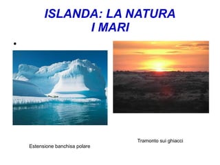ISLANDA: LA NATURA
I MARI
●
Estensione banchisa polare
Tramonto sui ghiacci
 