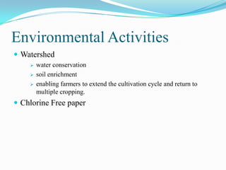Environmental ActivitiesWatershed water conservation