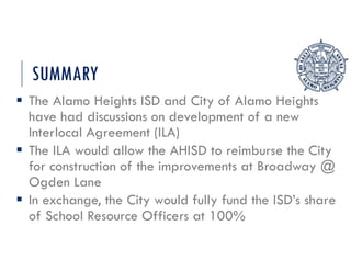 PPT Item # 11 - ILA with AHISD Broadway & Ogden | PDF