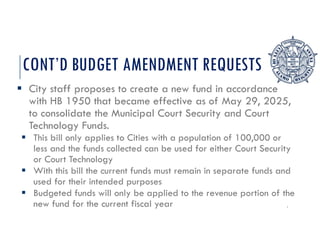 PPT Item # 7 - FY2026 Budget Amendment General Fund | PDF