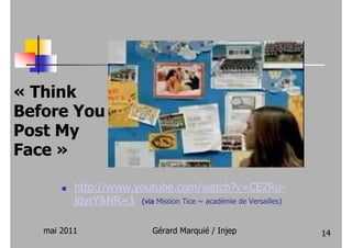 « Think
Before You
Post My
Face »

          http://www.youtube.com/watch?v=CE2Ru-
          jqyrY&NR=1 (via Mission Tice ...