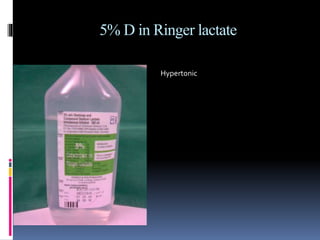Intravenous fluids and parenteral nutritions slides Dr sarfaraz | PPTX