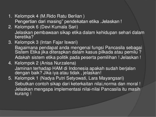 Power Point Pancasila sebagai Sistem Etika