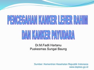 Sumber: Kementrian Kesehatan Republik Indonesia
www.depkes.go.id
Dr.M.Fadli Hartanu
Puskesmas Sungai Baung
 