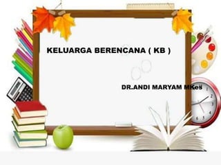 KELUARGA BERENCANA ( KB )
DR.ANDI MARYAM MKes
 