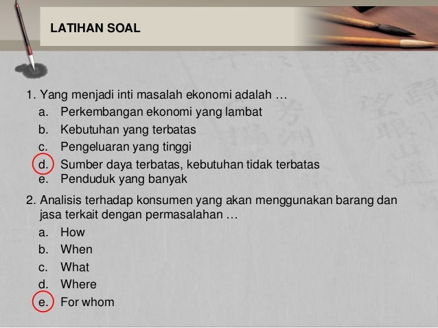 Masalah Pokok Ekonomi