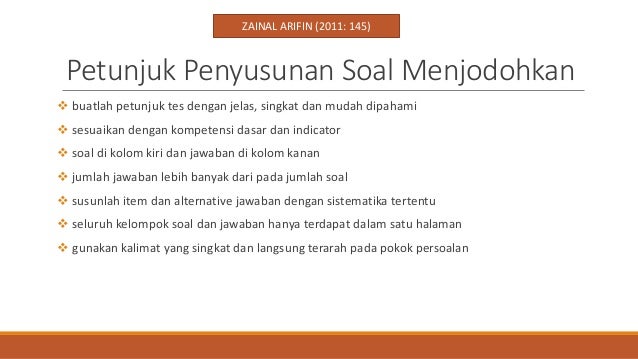 Contoh Soal Menjodohkan Bahasa Indonesia - Guru Paud