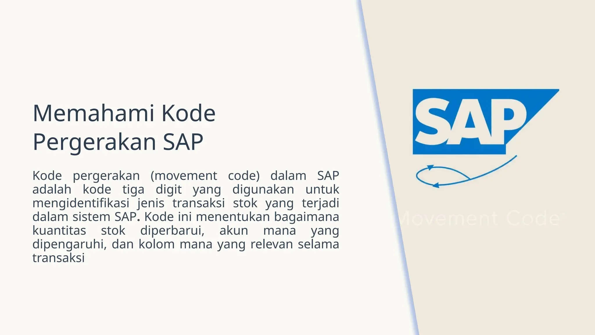SAP Movement Code management presentation | PPTX