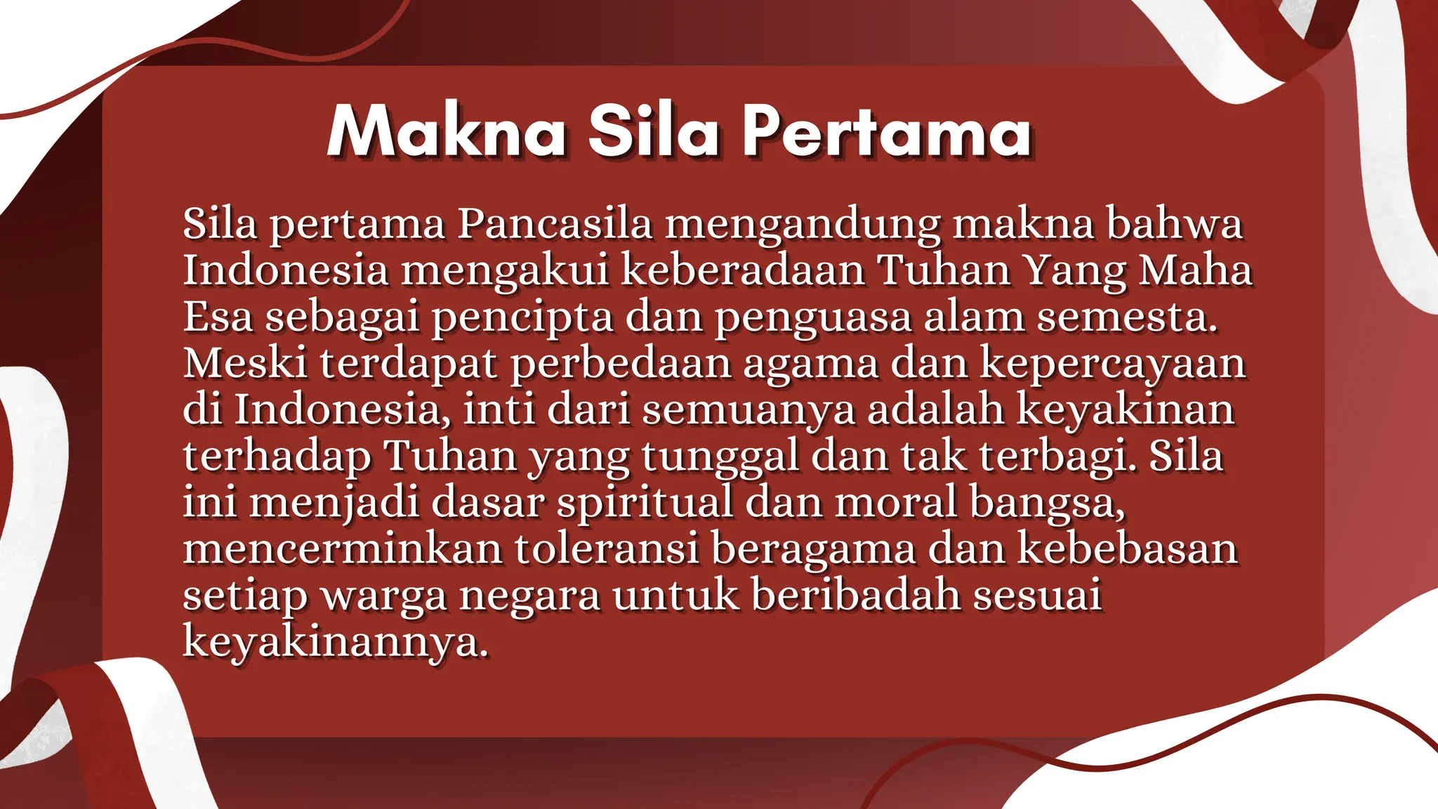 POWER POIN PANCASILA PENGAMALAN SILA PERTAMA PANCASILA "KETUHANAN YANG