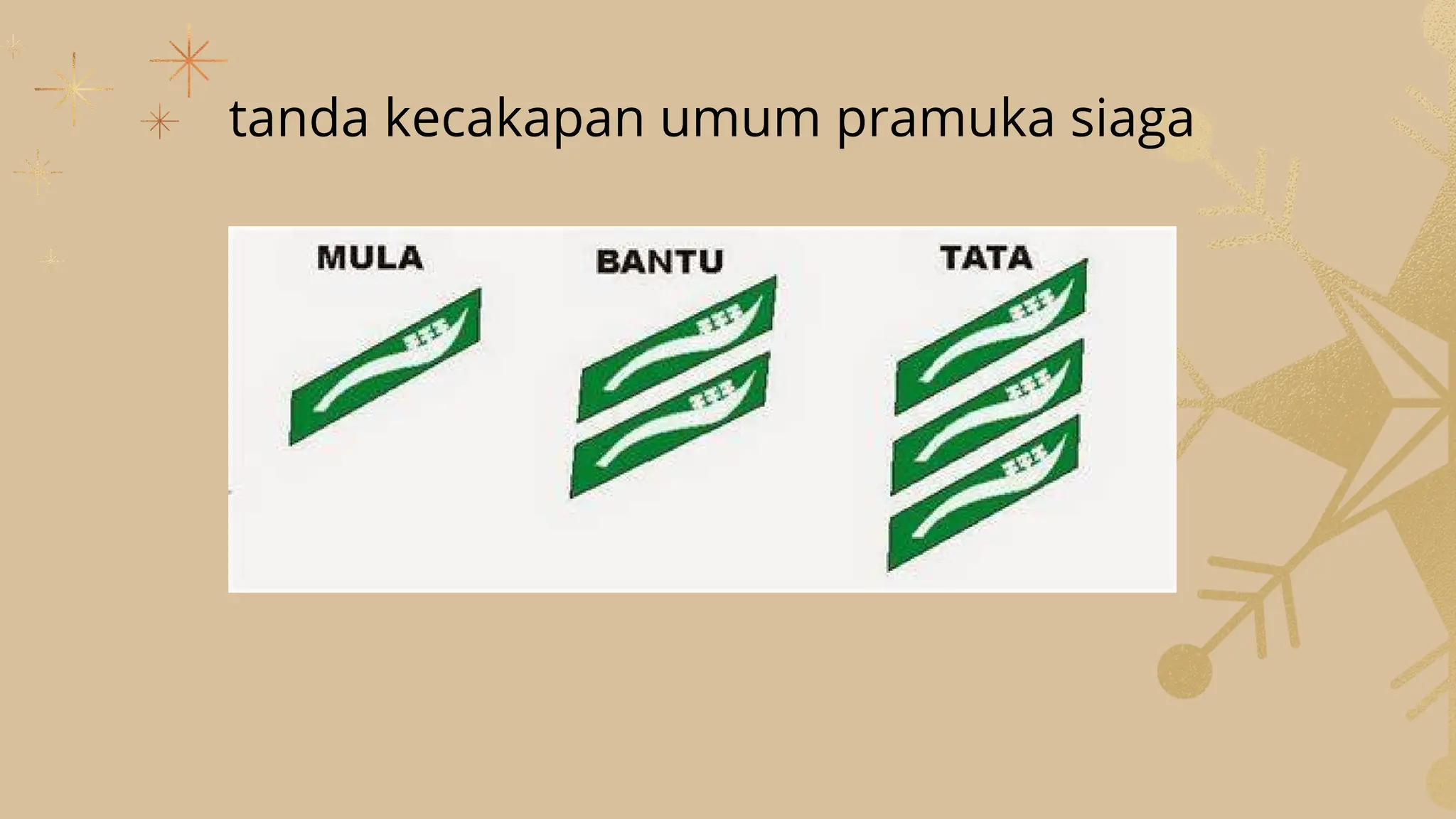 TANDA KECAKAPAN UMUM PRAMUKA SIAGA TANDA KECAKAPAN KHUSUS PRAMUKA SIAGA