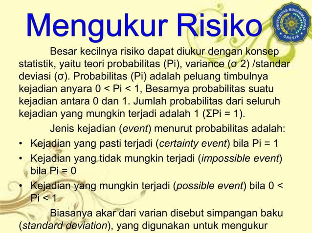 keputusan dalam keadaan risiko | PPTX