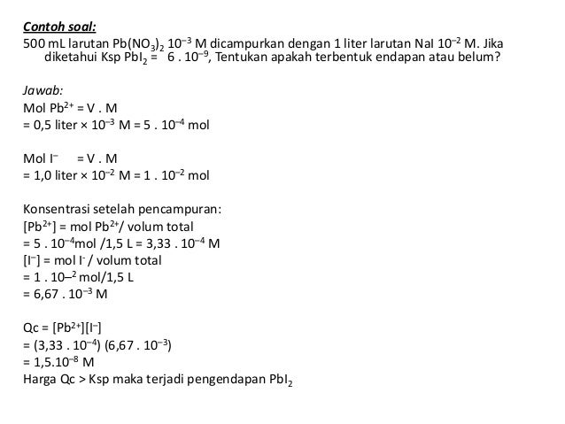 Soal Pg Pengendapan Qc Ksp Doc Pendidik Siswa