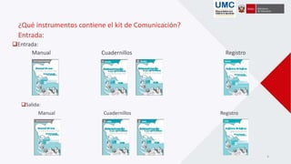 ¿Qué instrumentos contiene el kit de Comunicación?
Entrada:
Entrada:
Manual Cuadernillos Registro
Salida:
Manual Cuadernillos Registro
4
 
