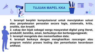 PPT MATERI KODING DAN KECERDASAN ARTIFISIAL UNTUK PEMBELAJARAN | PPTX