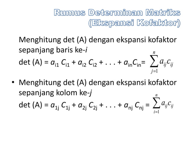 EKSPANSI KOFAKTOR DAN ATURAN CRAMER (Intan Apriliana) | PPTX