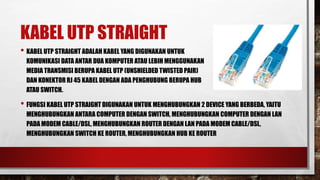 Utp Cable Switch Hub Router Kabel UTP Straight | PPTX