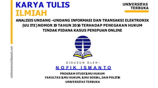 Penipuan Melalui Bisnis Online dalam Kajian Hukum Indonesia: Sebuah Analisis Kritis