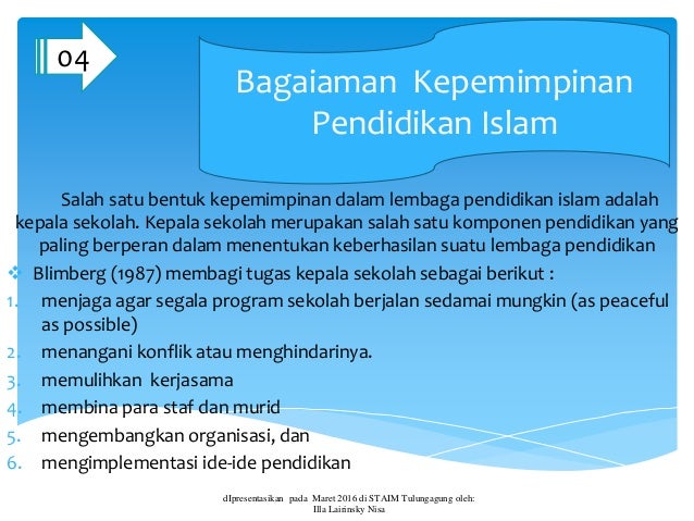 Ppt Kepemimpinan Pendidikan Islam