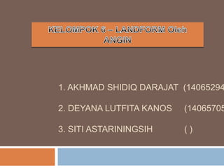 1. AKHMAD SHIDIQ DARAJAT (14065294
2. DEYANA LUTFITA KANOS (14065705
3. SITI ASTARININGSIH ( )
 