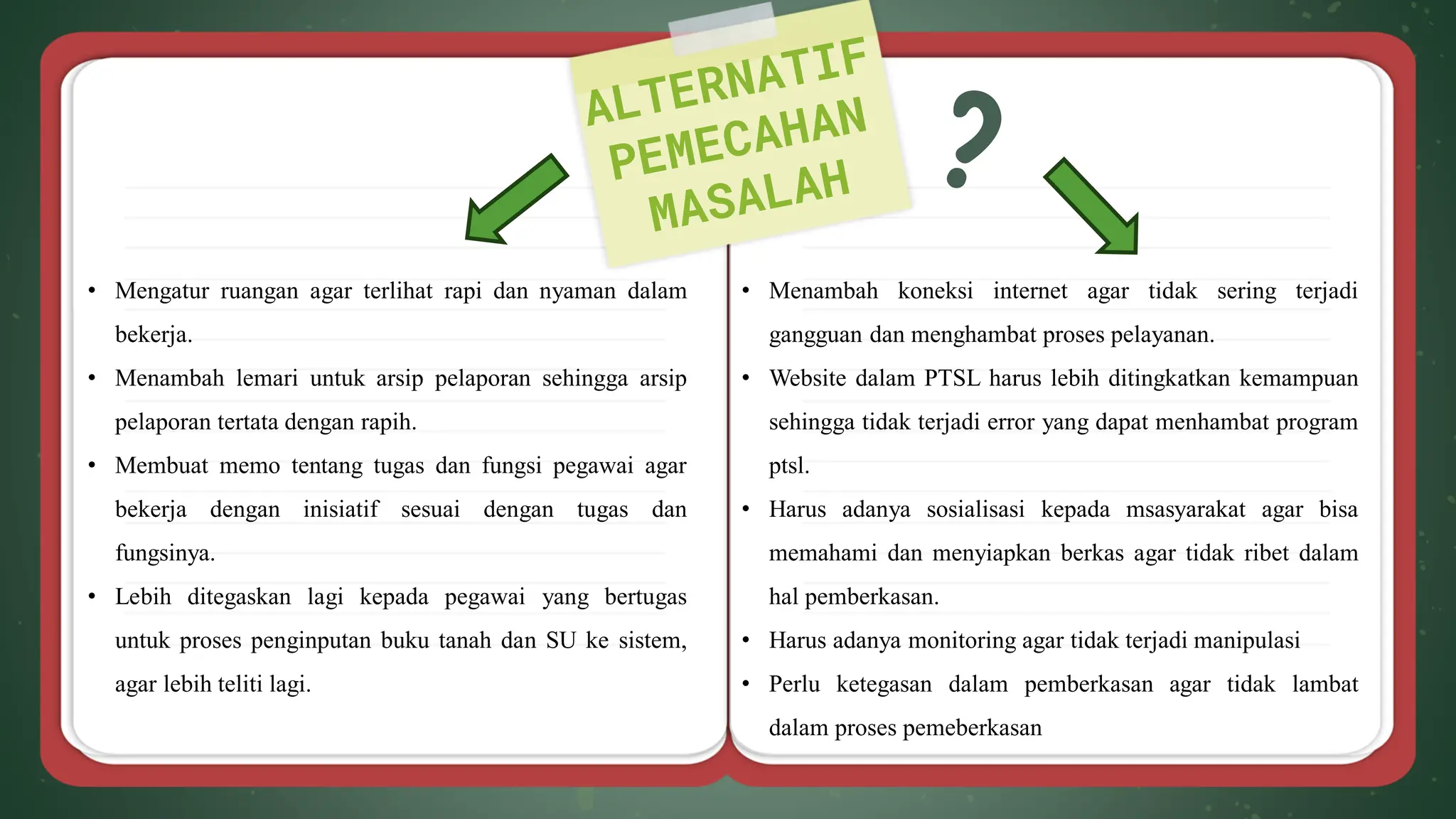 Contoh ppt laporan magang berjudul proses pelaksanaan pendaftaran