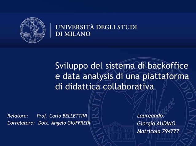 Slide discussione tesi di laurea triennale | PPT