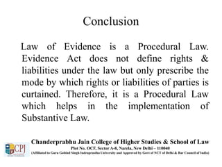 Evidence ballb 5 sem Ipu notes law evidence act | PDF