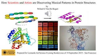 How Scientists and Artists are Discovering Musical Patterns in Protein Structures
Markus Buehler
Amino acid
synthesizer
Prepared for Leonardo Art/Science Evening Rendezvous of 10 September 2019 – San Francisco
by
Willard G Van De Bogart
 
