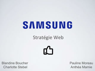 Stratégie Web
Blandine Boucher
Charlotte Stebel
Pauline Moreau
Anthéa Mamie
 