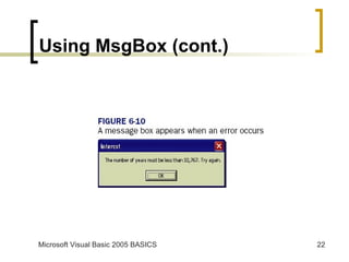 Using MsgBox (cont.) 
