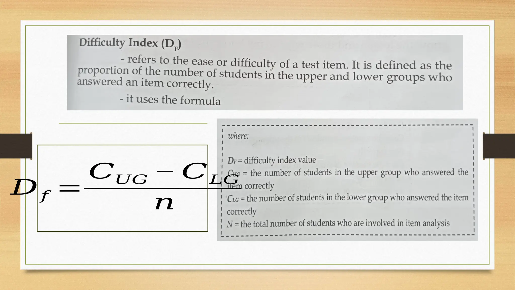 𝐷𝑓 =
𝐶𝑈𝐺 − 𝐶𝐿𝐺
𝑛
 